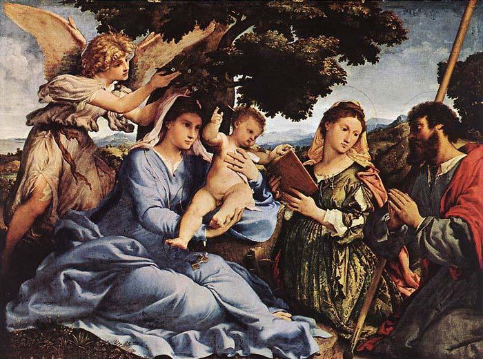Lorenzo Lotto Madonna and Child with Saints and an Angel France oil painting art